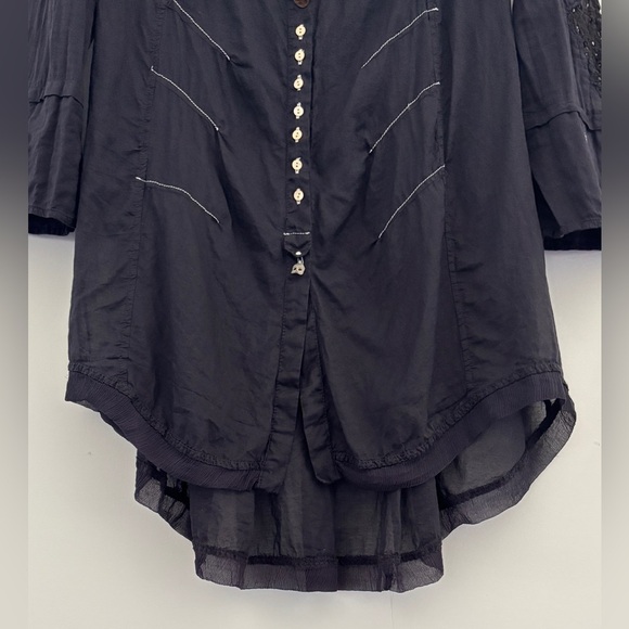 Elisa Cavaletti Size Small Tunic Button Sheer Artsy Dark Romantic Fairy Goth - Picture 6 of 12